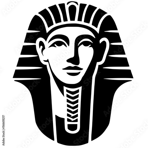 Ancient Egyptian statue logo silhouette
