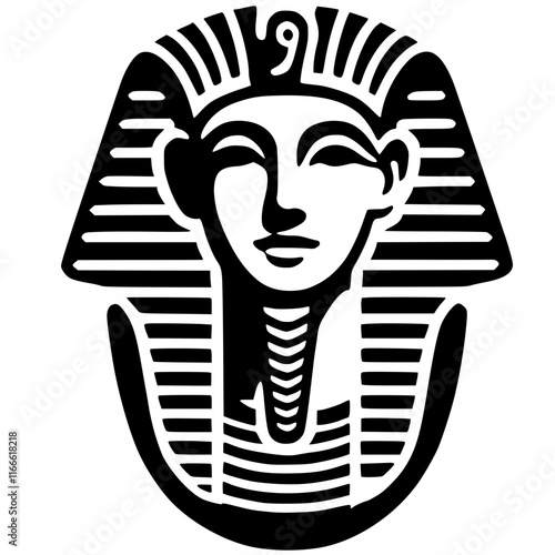 Ancient Egyptian statue logo silhouette