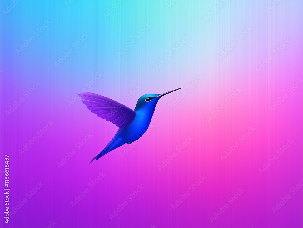 Hummingbird Darting Around a Vibrantly Colorful Garden Hummingbird Darting Around a Vibrantly Colorful Garden