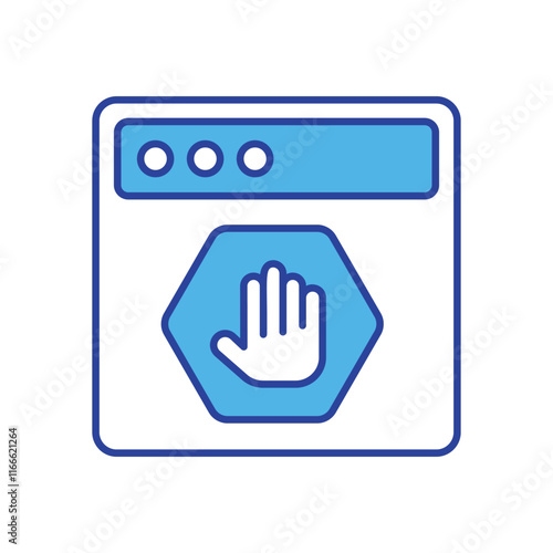 Ad Blocker icon isolated on a white background. Vector illustration.
