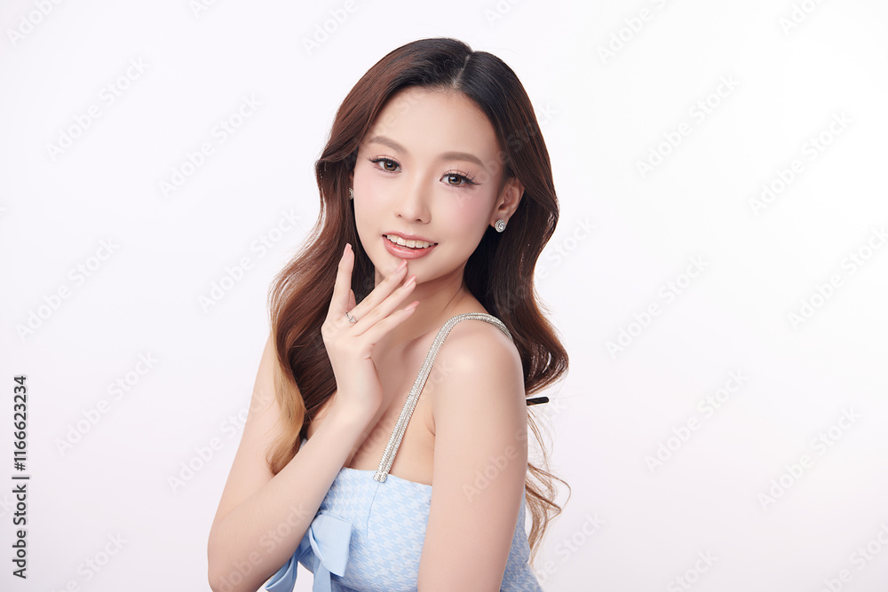 Beautiful young asian woman with clean fresh skin on white background, Face care, Facial treatment, Cosmetology, beauty and spa, Asian women portrait. Beautiful young asian woman with clean fresh skin on white background, Face care, Facial treatment, Cosmetology, beauty and spa, Asian women portrait.
