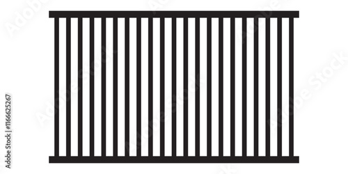 Vector illustration of jail, prison icon on white background. Jail icon vector isolated on white background, logo concept of Jail sign on transparent background, black filled symbol. 