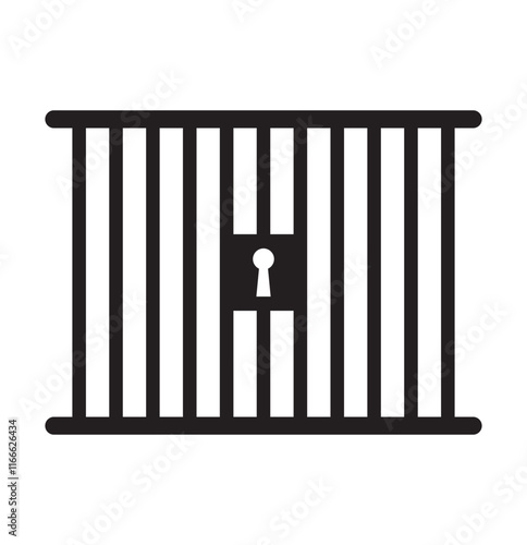 Jail icon vector isolated on white background, logo concept of Jail sign on transparent background, black filled symbol 