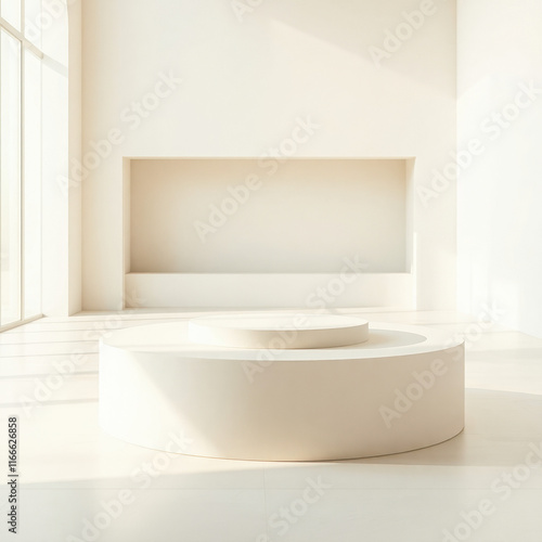 two-tiered cylindrical pedestal a minimalist studio