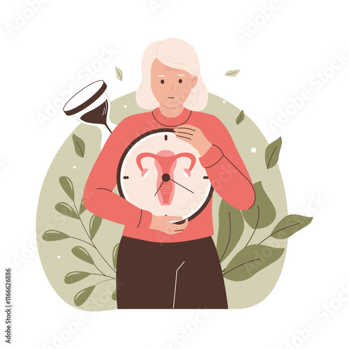 Illustration of menopause concept. Illustrations for websites, landing pages, mobile apps, posters and banners. Trendy flat vector illustrations