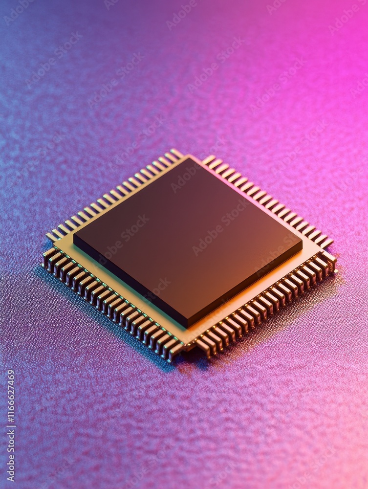 Digital circuit microchip on abstract background. Computing and technology concept. 3D Rendering Digital circuit microchip on abstract background. Computing and technology concept. 3D Rendering