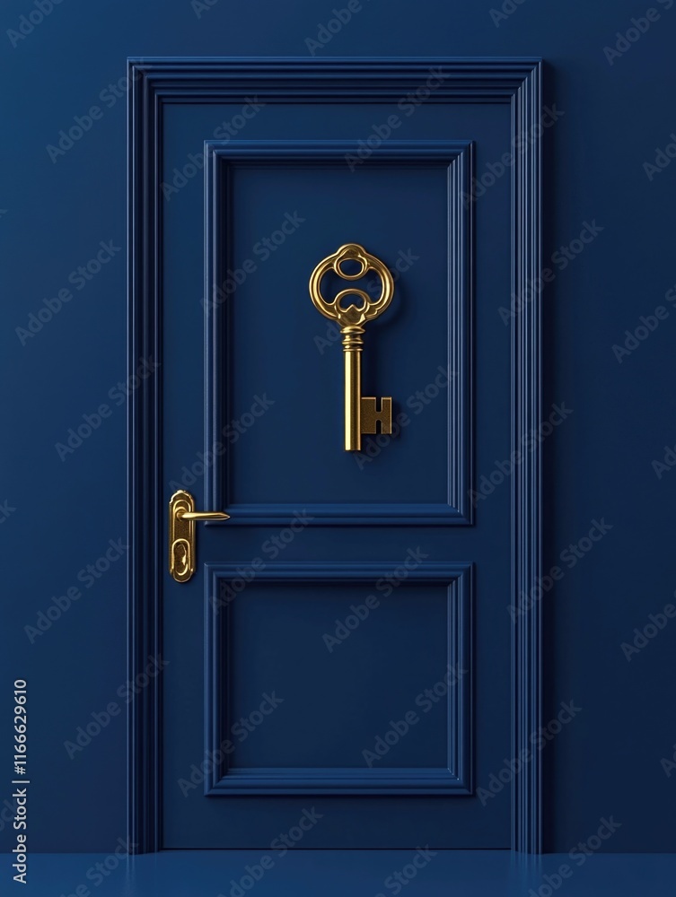 Blue Door with Gold Key Blue Door with Gold Key