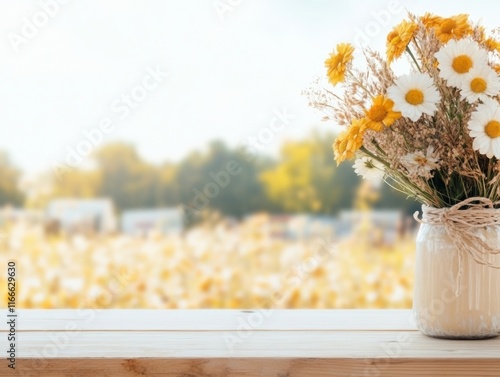 Rustic Autumn Festival Fresh Produce and Rustic Floral Accents in Warm Sunlight photo