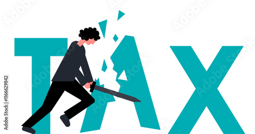 Cut reduce deduct tax illustration