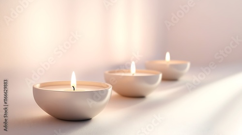 Wallpaper Mural Three Lit Candles in Minimalist Setting Torontodigital.ca