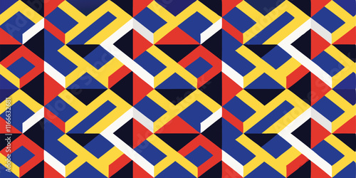 seamless geometric pattern featuring interlocking triangles