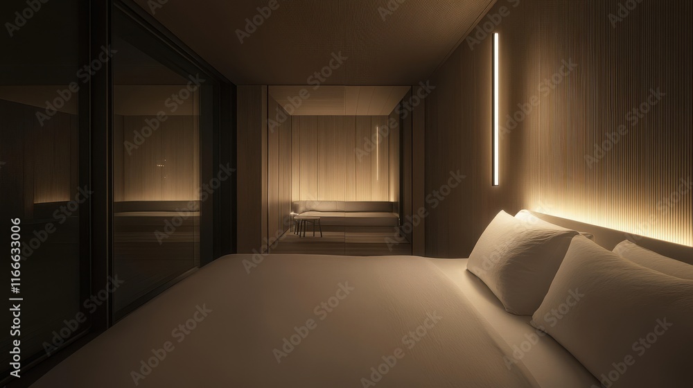 Fototapeta premium Serene Modern Bedroom Interior Design