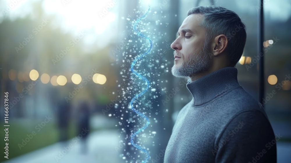 Human Figure Dissolving into Ethereal Particles in a Dreamlike Outdoor Setting Human Figure Dissolving into Ethereal Particles in a Dreamlike Outdoor Setting