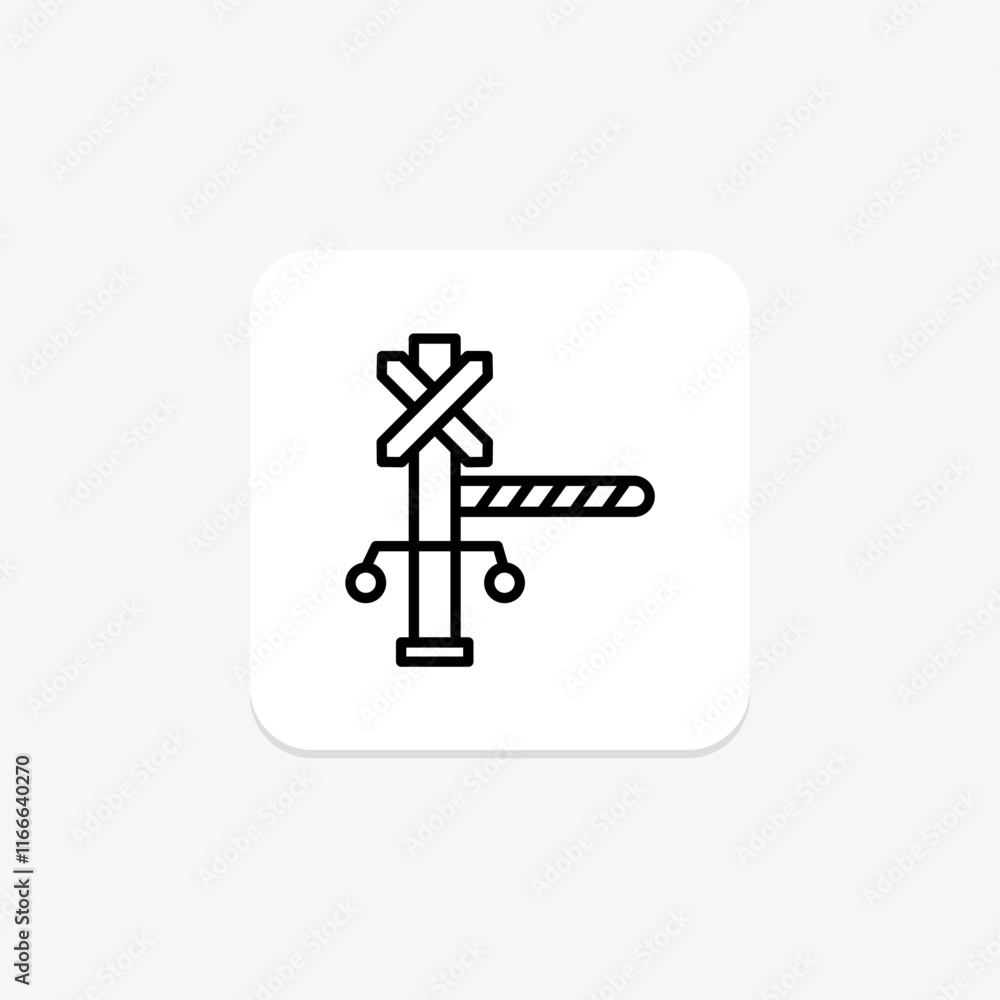 Level Crossing line icon , vector, pixel perfect, illustrator file Level Crossing line icon , vector, pixel perfect, illustrator file