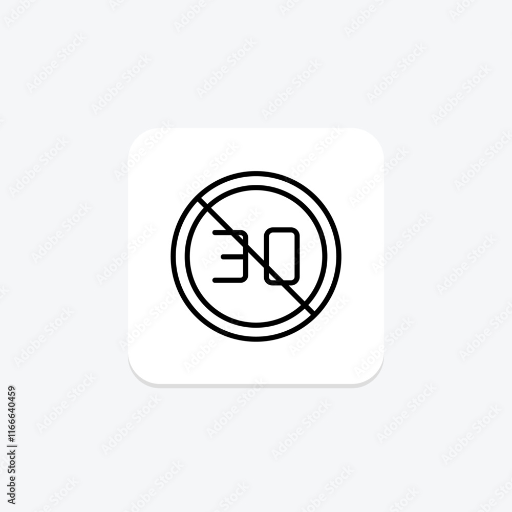 Speed Limit Sign line icon , vector, pixel perfect, illustrator file Speed Limit Sign line icon , vector, pixel perfect, illustrator file