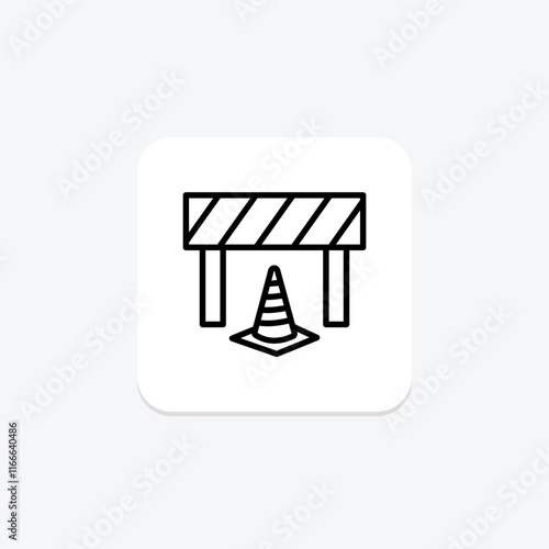 Road Construction Sign line icon , vector, pixel perfect, illustrator file