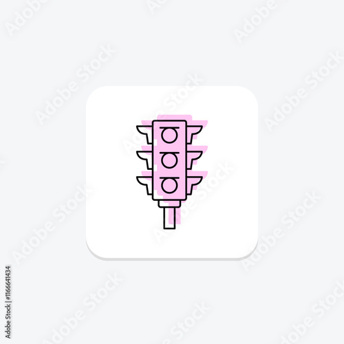 Traffic Lights color shadow thinline icon , vector, pixel perfect, illustrator file