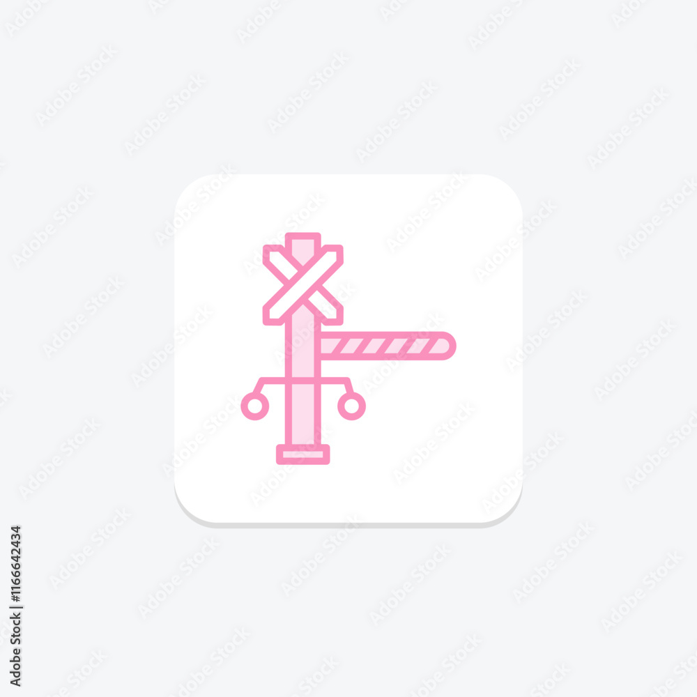 Level Crossing duotone line icon , vector, pixel perfect, illustrator file Level Crossing duotone line icon , vector, pixel perfect, illustrator file