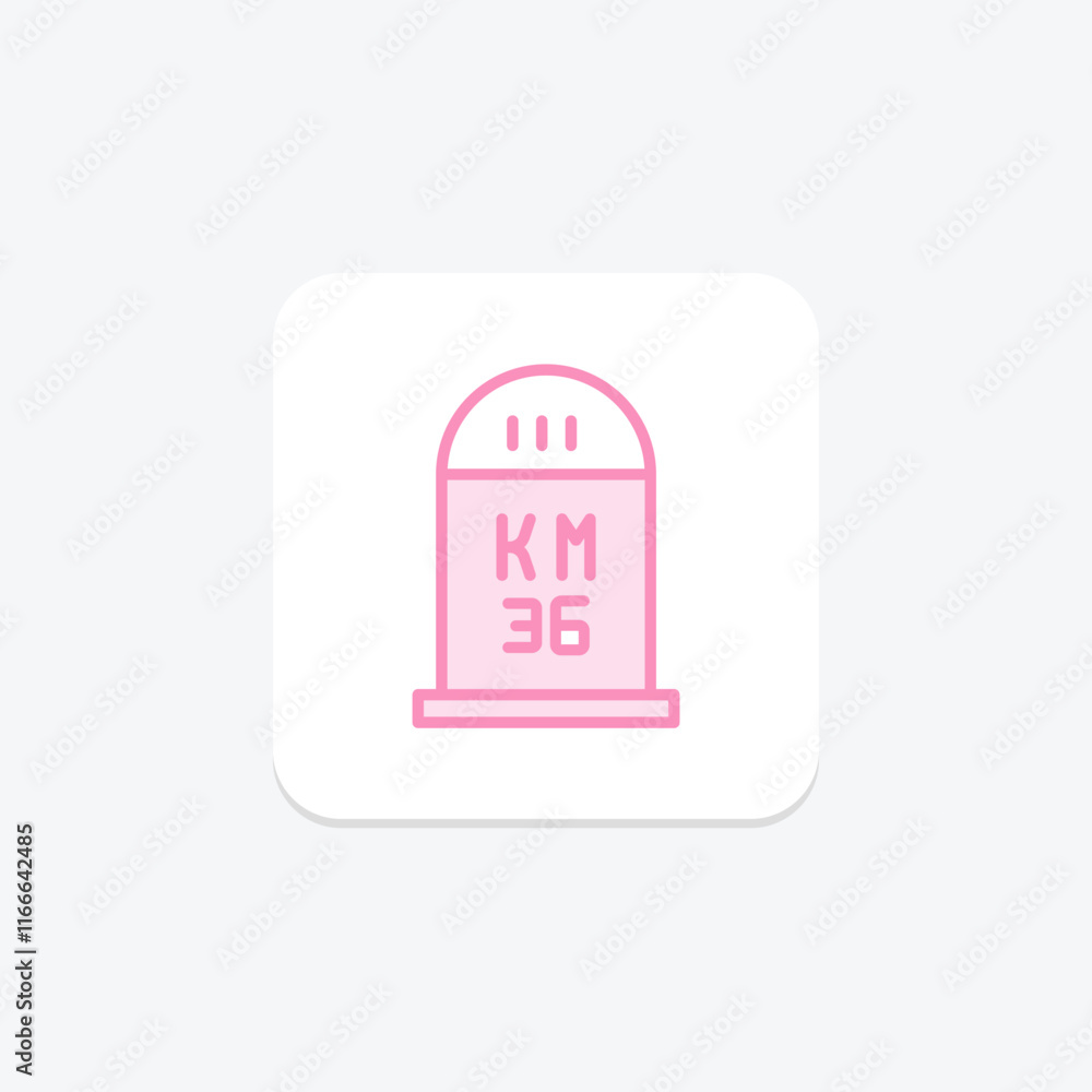 Road Km duotone line icon , vector, pixel perfect, illustrator file Road Km duotone line icon , vector, pixel perfect, illustrator file