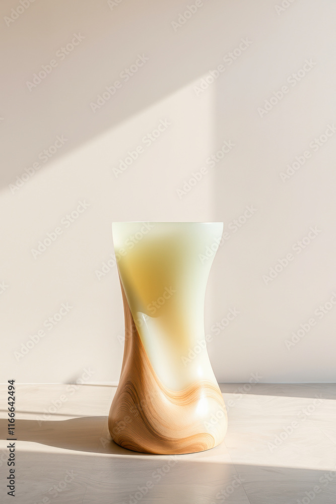 sculptural hourglass pedestal cream brown sculptural hourglass pedestal cream brown