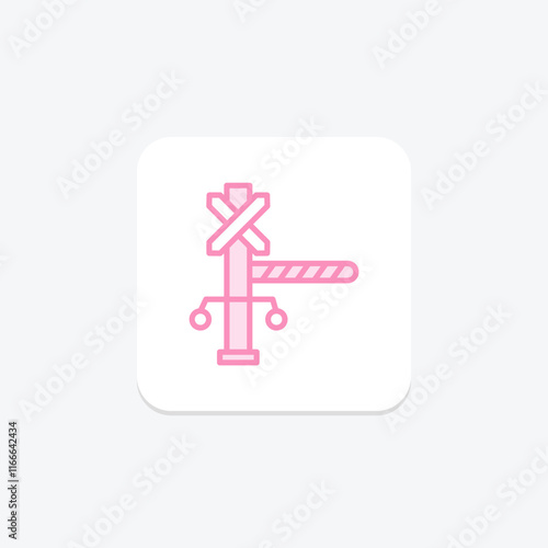 Obraz na plátně Level Crossing duotone line icon , vector, pixel perfect, illustrator file