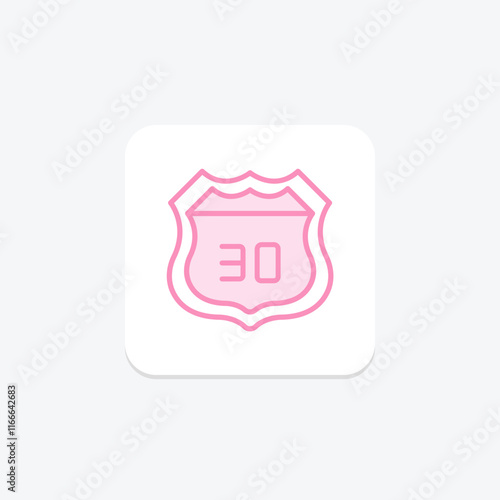 Interstate Highway Sign duotone line icon , vector, pixel perfect, illustrator file