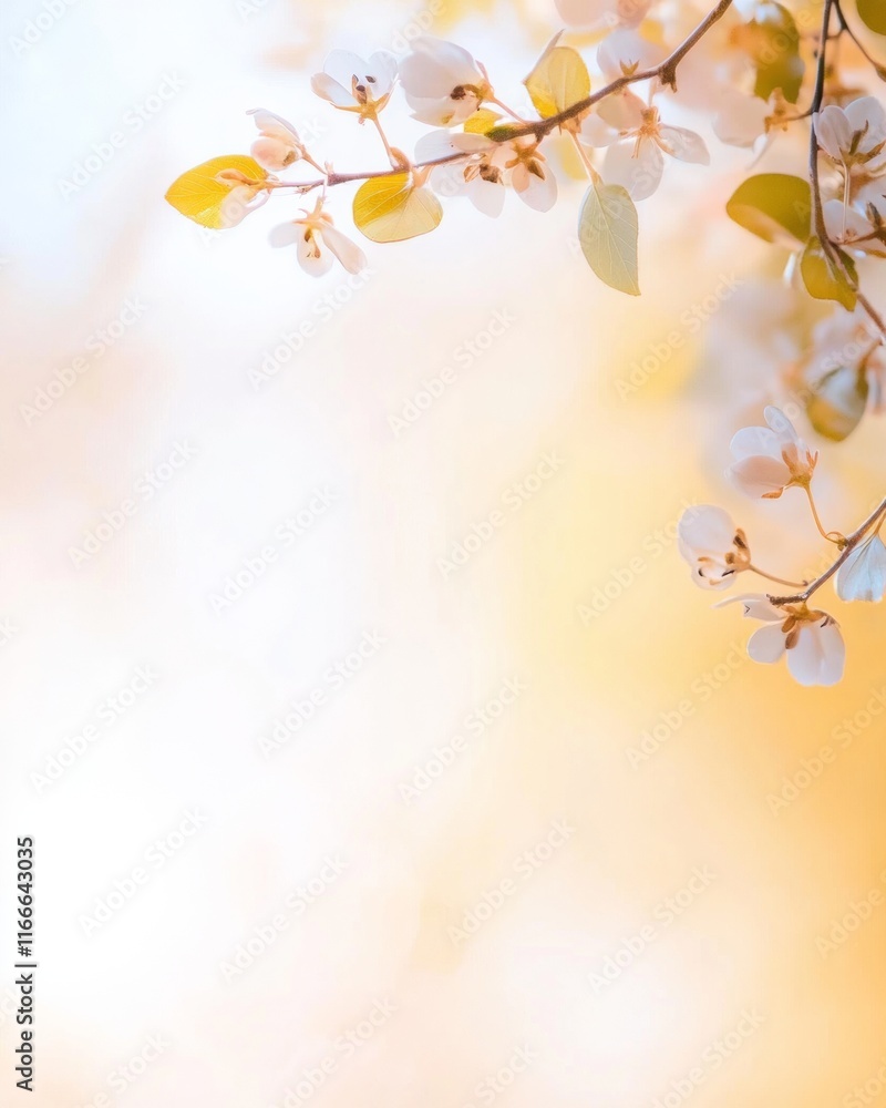 Fototapeta premium Serene Spring Blossoms in Golden Sunlight