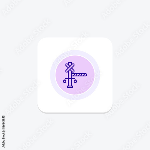 Obraz na plátně Level Crossing color circle icon , vector, pixel perfect, illustrator file