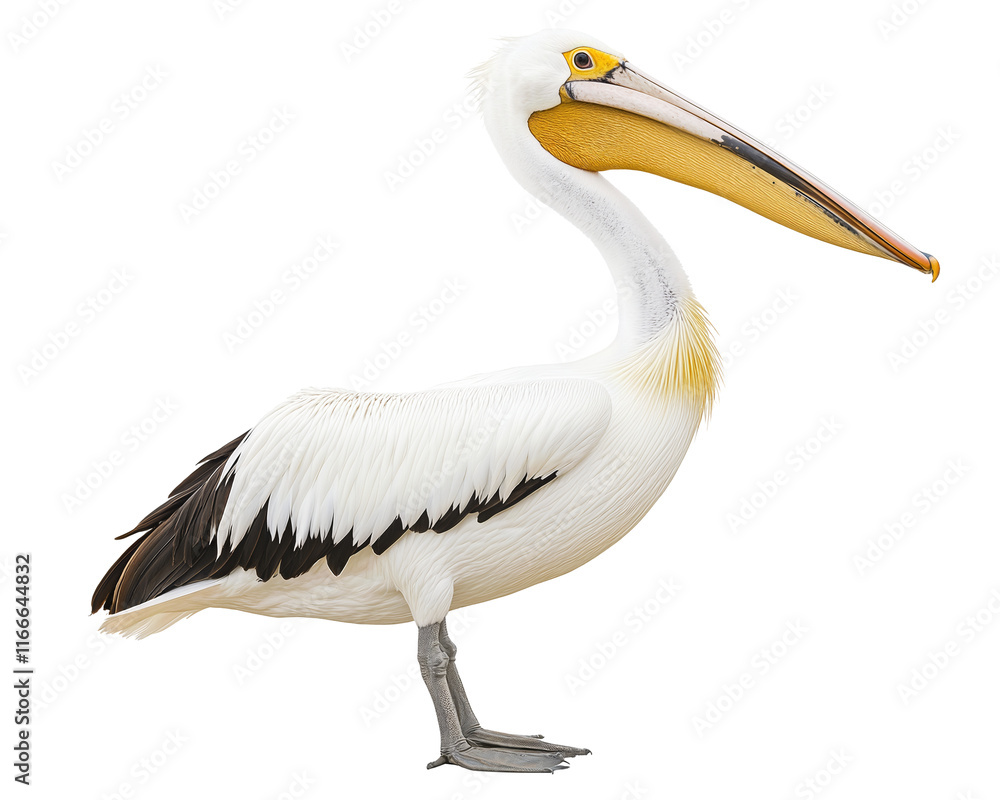 Fototapeta premium Isolated White Pelican Standing