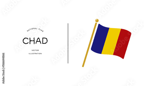 チャドの国旗アイコン ベクターイラスト