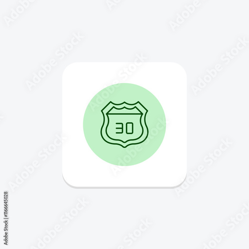 Interstate Highway Sign pentaglow , vector, pixel perfect, illustrator file