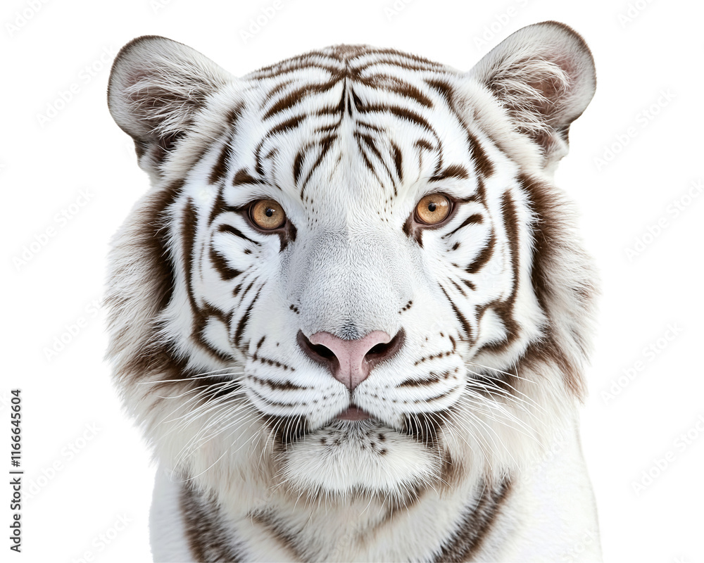 Fototapeta premium Isolated White Tiger Head