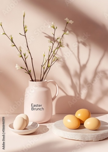 Elegant Abstract Easter, Christmas, and Thanksgiving Holiday Design with Mocha Palette