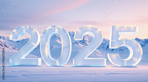 Wallpaper Mural frozen numerals 2025 winter landscape Torontodigital.ca