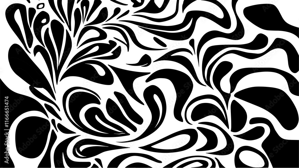 Fototapeta premium seamless pattern, abstraction, curls, damask, wallpaper and fabric ornament, wrapping paper