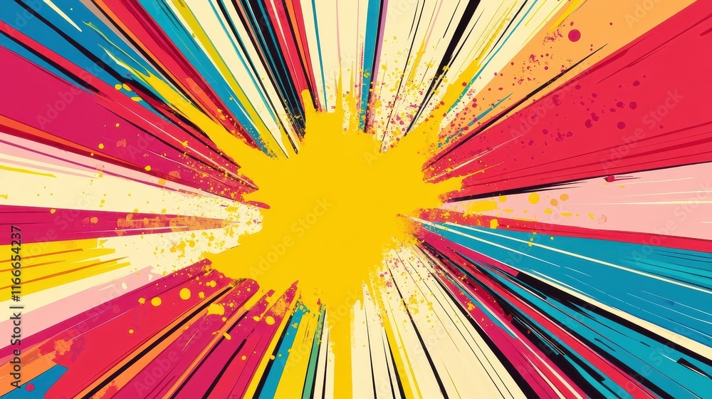 Fototapeta premium Blank colorful comic abstract background template