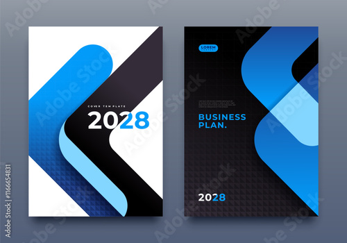 Corporate Cover Design A4 Template. Business Template, Brochure, Annual Report, Magazine, Poster, Presentation, Portfolio, Flyer, Proposal, Banner, Website, Vector Illustration, Blue and Black.