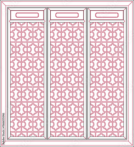 sketch vector illustration silhouette design ornament decoration wardrobe partition classic vintage ethnic traditional.eps