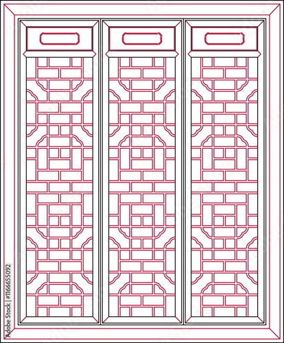 sketch vector illustration silhouette design ornament decoration wardrobe partition classic vintage ethnic traditional.eps