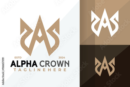 Elegant Letter A Crown Logo Icon Vector Design Illustration