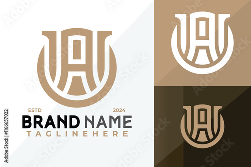 Letter Ua or Au Monogram Logo Icon Vector Design Illustration