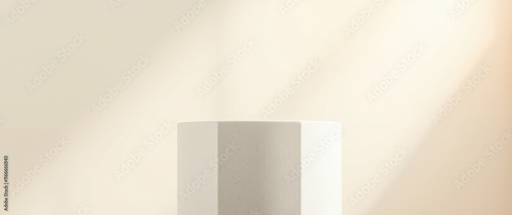 Fototapeta premium cylindrical pedestal against a neutral background