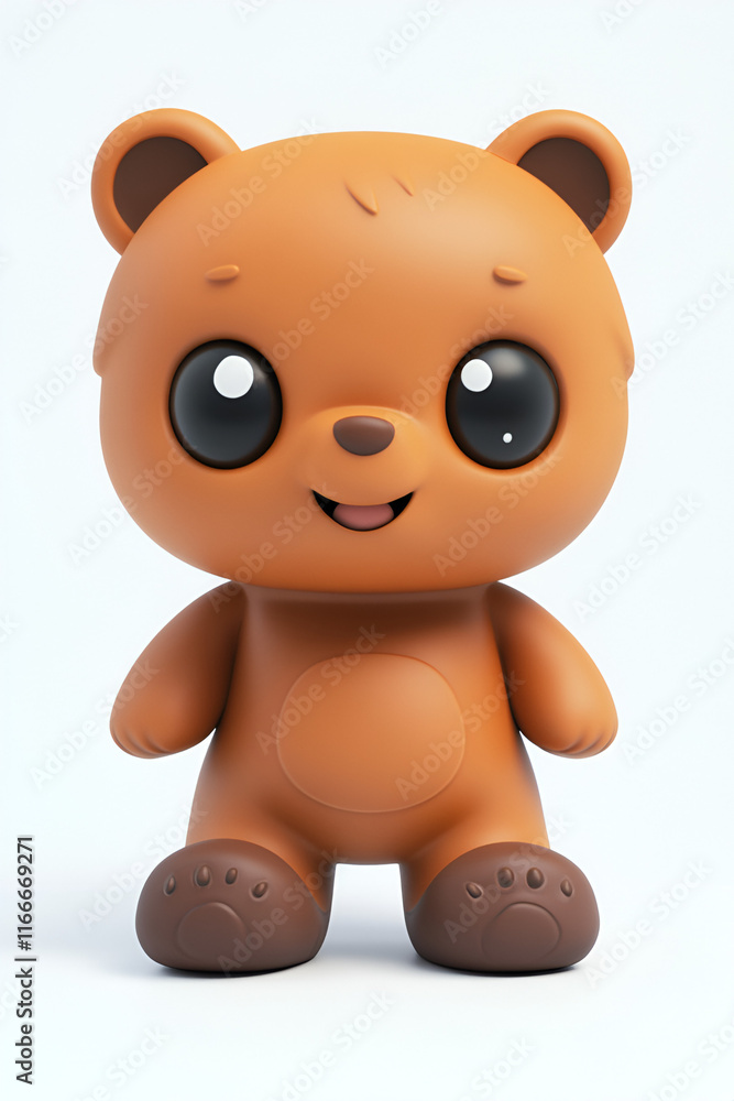 A 3D Rendering Of A Cute Brown Bear Cub Is Shown A 3D Rendering Of A Cute Brown Bear Cub Is Shown