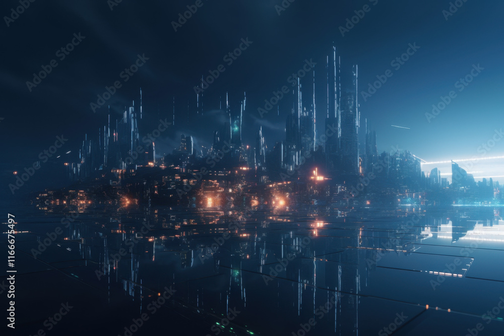 Cyberpunk Cityscape with Futuristic Glow Cyberpunk Cityscape with Futuristic Glow