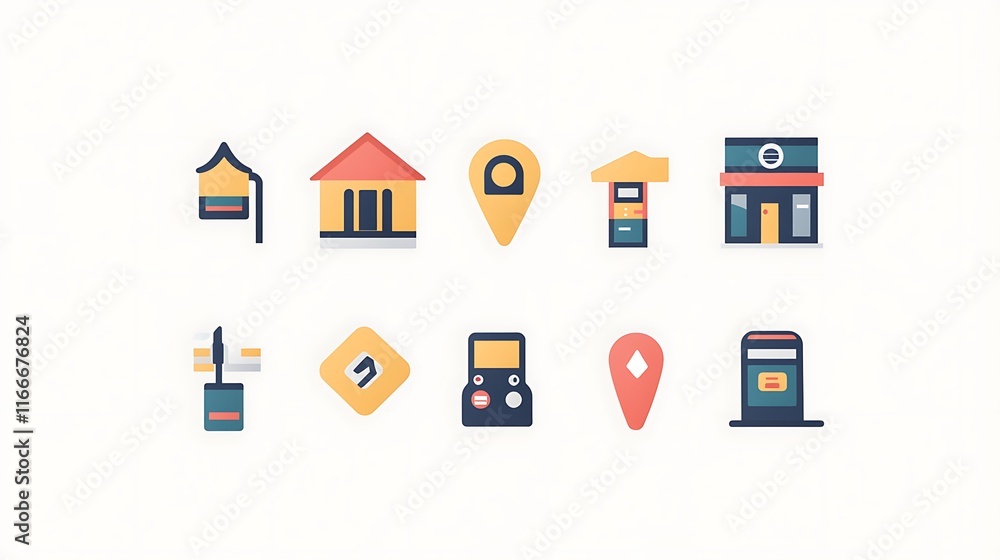 Urban icons and markers cityscape graphic design minimalist Urban icons and markers cityscape graphic design minimalist