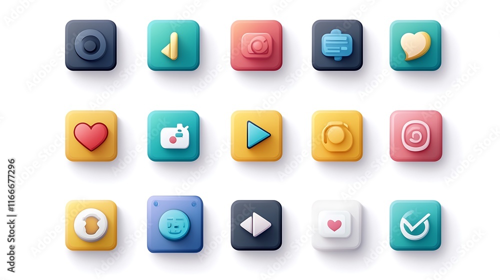 Modern aesthetic interactive social media icons for digital workspace Modern aesthetic interactive social media icons for digital workspace