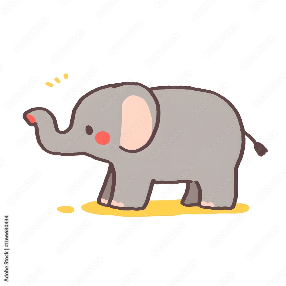 Cute elephant character illustration, Generative AI Cute elephant character illustration, Generative AI