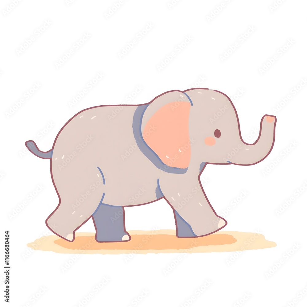 Cute elephant character illustration, Generative AI Cute elephant character illustration, Generative AI