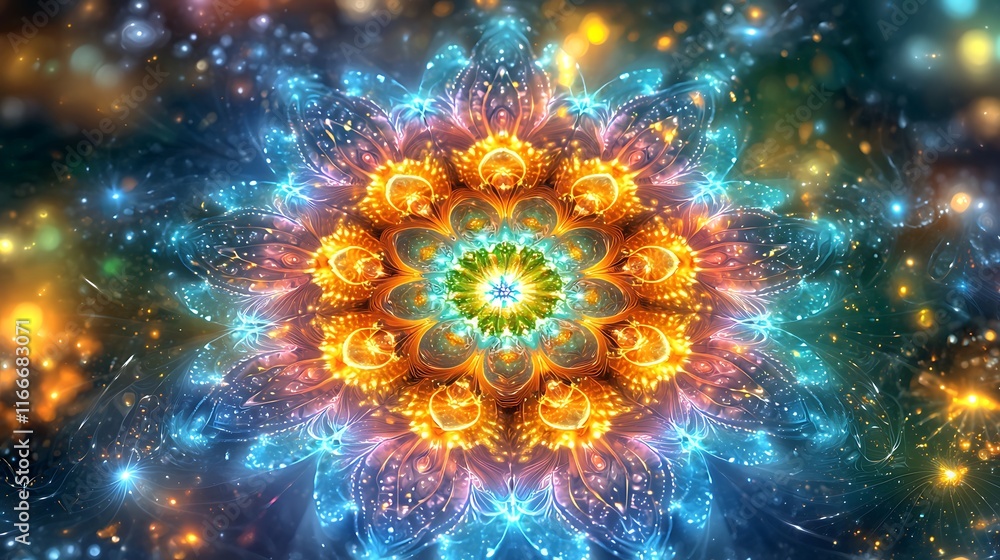Luminous Celestial Flower Mandala Design Art Luminous Celestial Flower Mandala Design Art