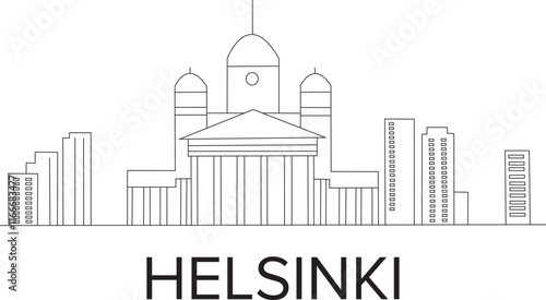 Helsinki City Line Draw Simple Minimalist 